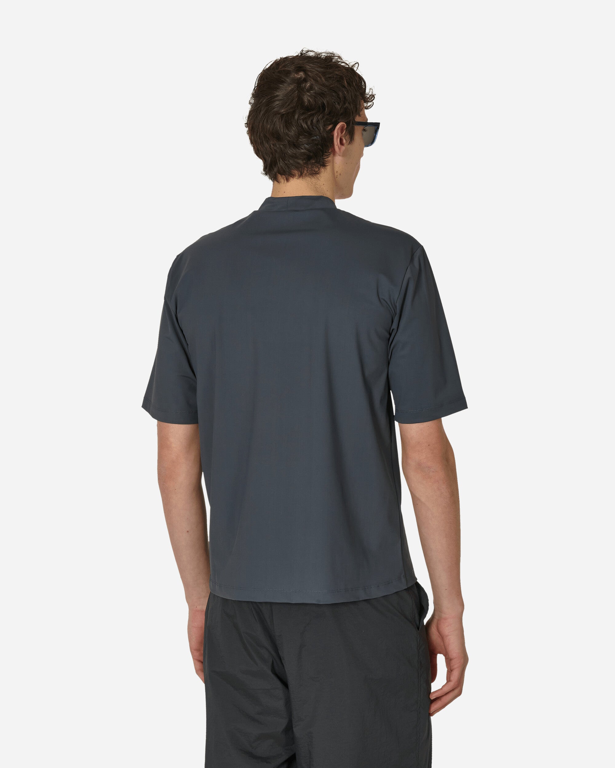 AMOMENTO Mock Neck T-Shirt Charcoal T-Shirts Shortsleeve AM24SSM02TS CHCL