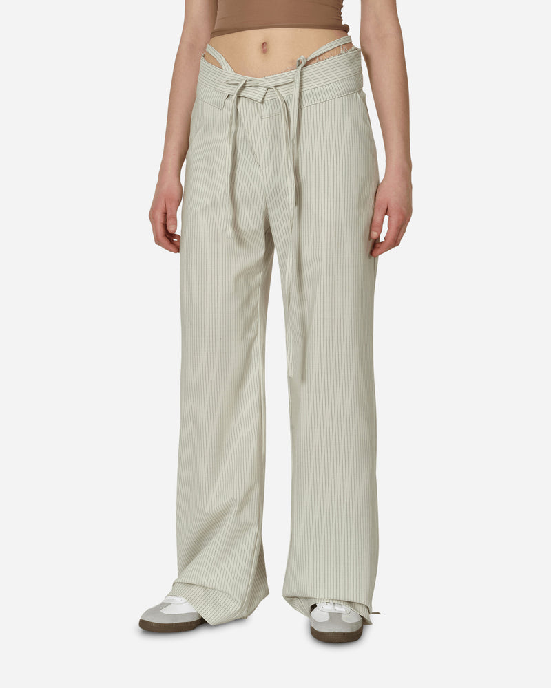 Ottolinger Wmns Double Fold Suit Pants Cream Pinstripe Pants Casual 2302412 CREAMP