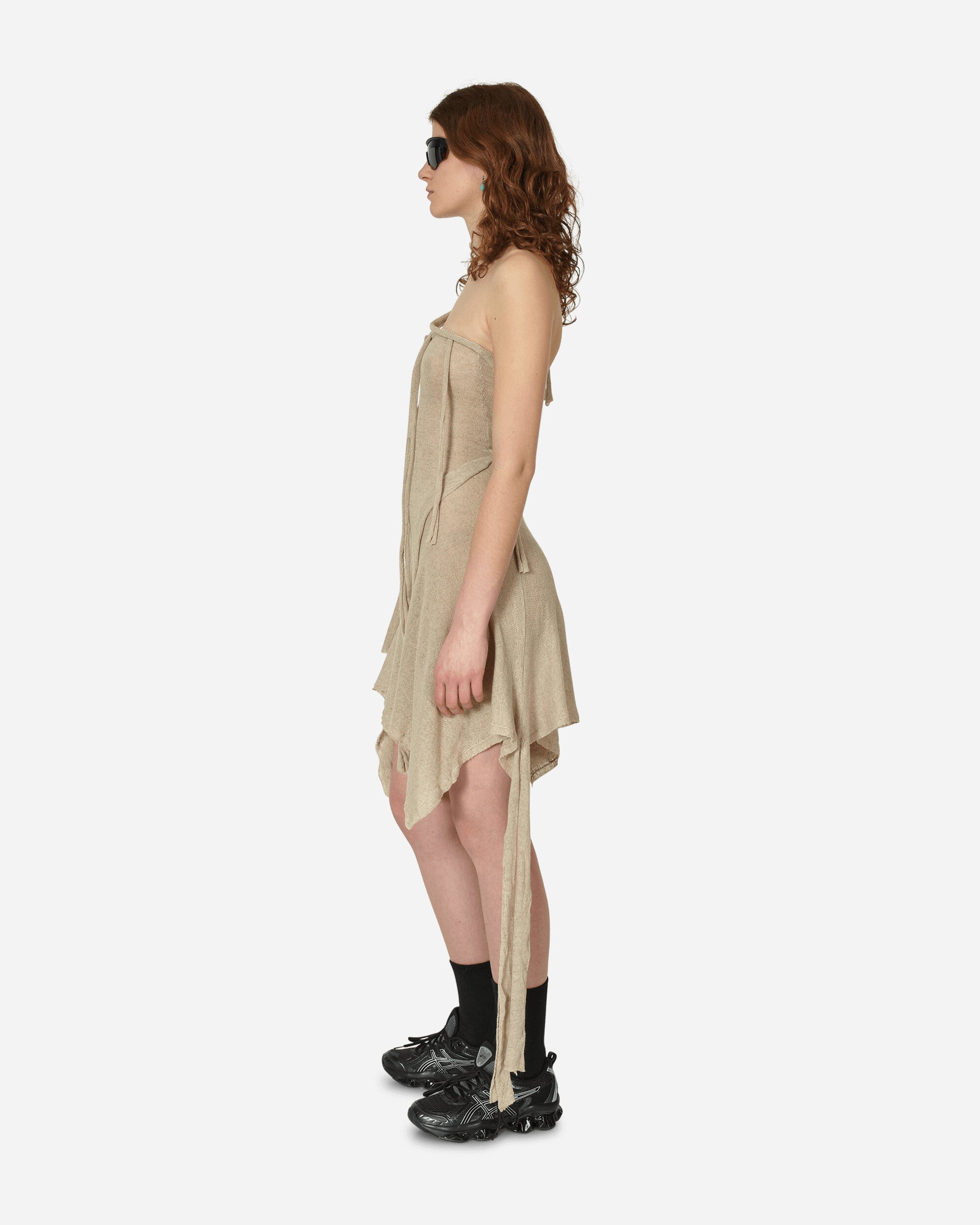 Ottolinger Wmns Deconstructed Linen Mini Dress Beige Dresses Dress Short 0601701 BEIGE