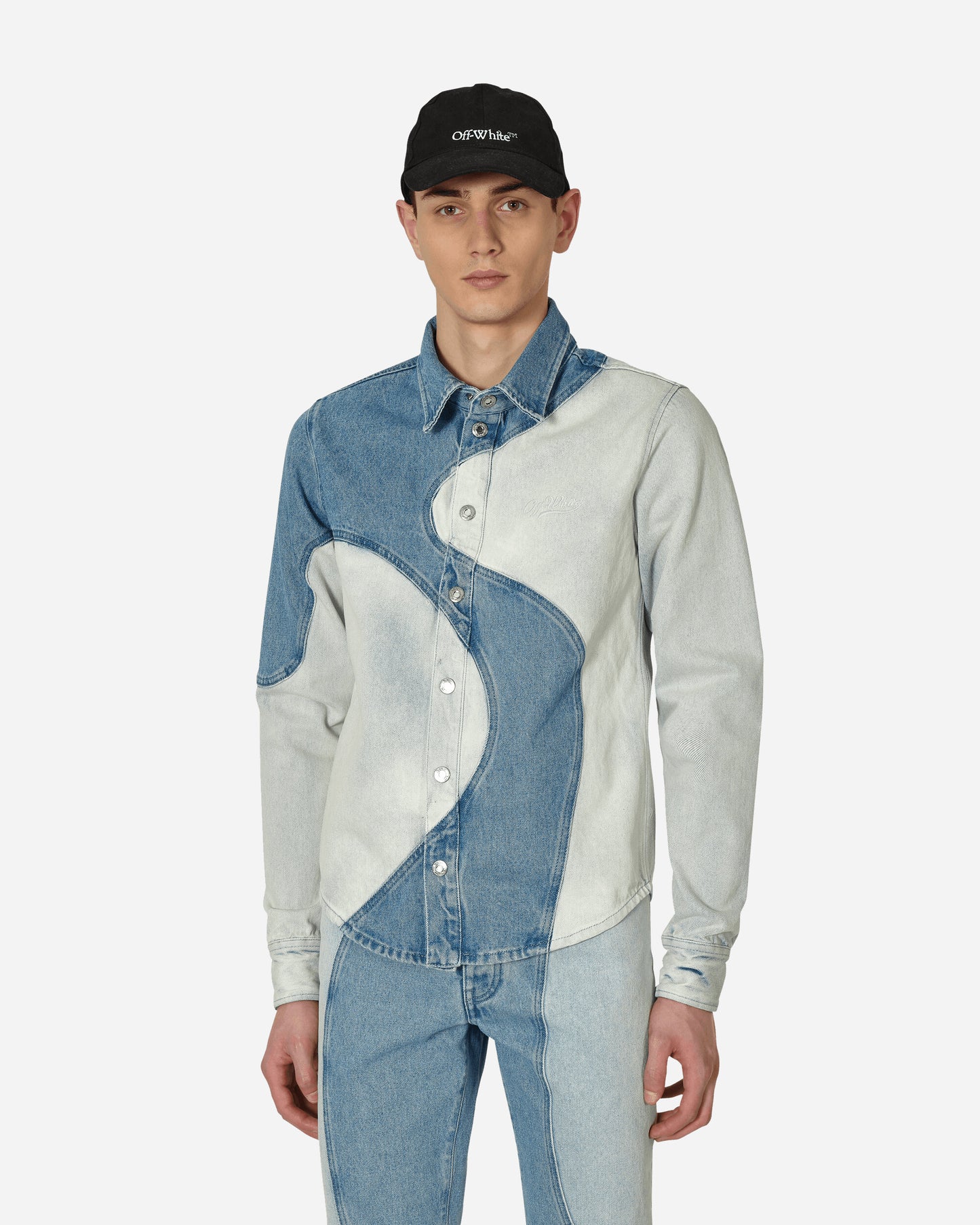 Off-White Organic Block Denim West Shirt Medium Blue Shirts Longsleeve Shirt OMYD045S23DEN001 4949