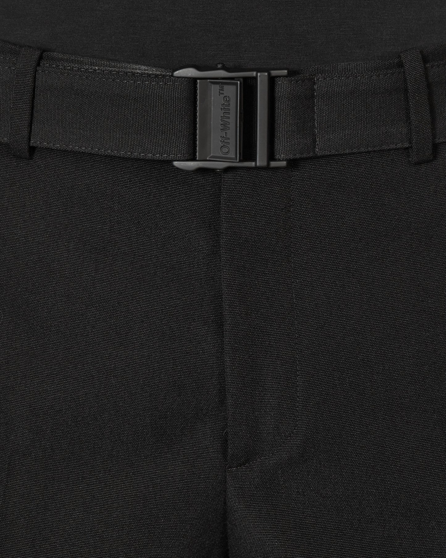 Off-White Buckle Dry Wool Slim Pant Black Pants Trousers OMCA214F22FAB002 1000