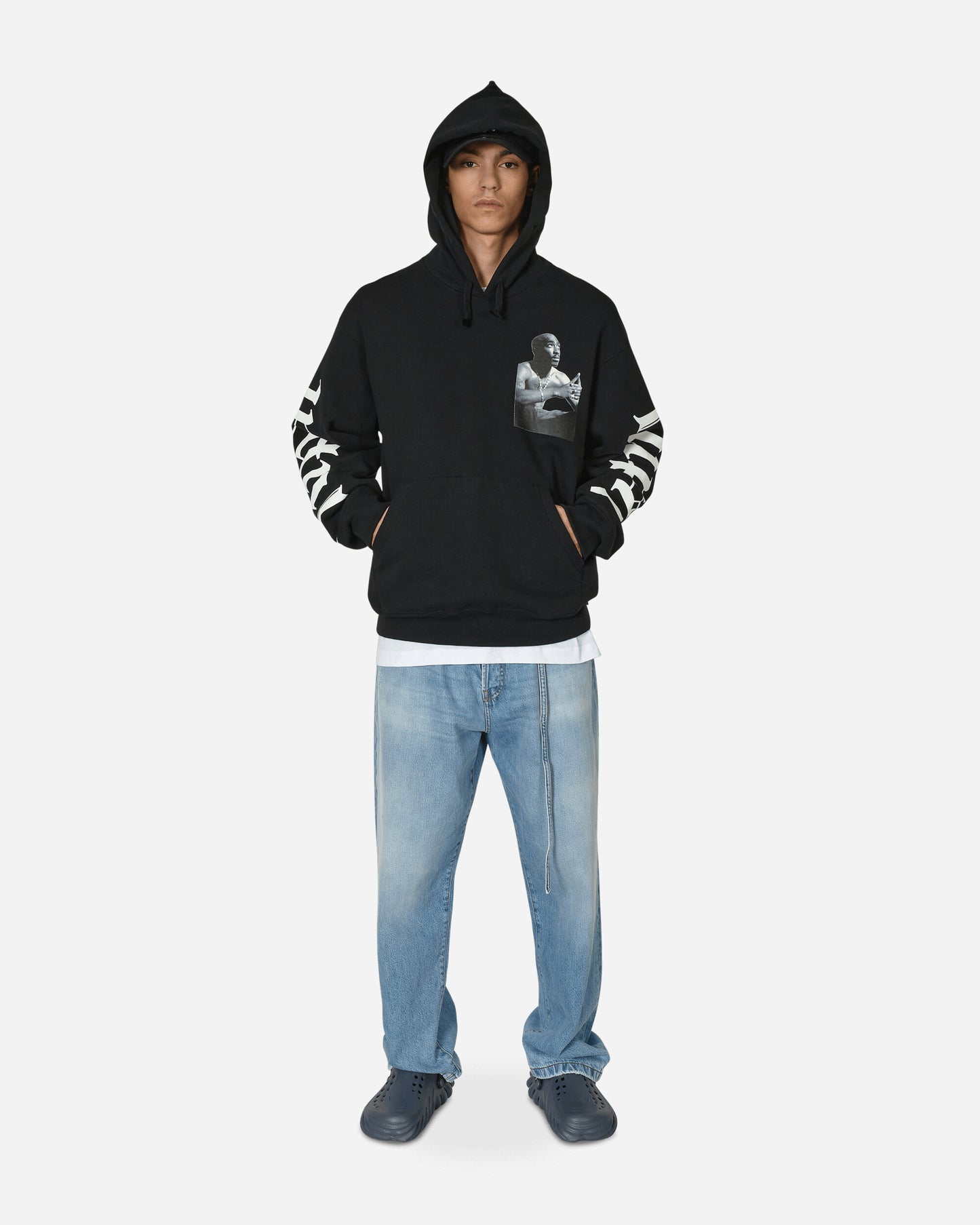 WACKO MARIA Tupac / Heavy Weight Pullover Hooded Sweat Shirt ( Type-1 ) Black Sweatshirts Hoodies TUPAC-WM-SS02 1