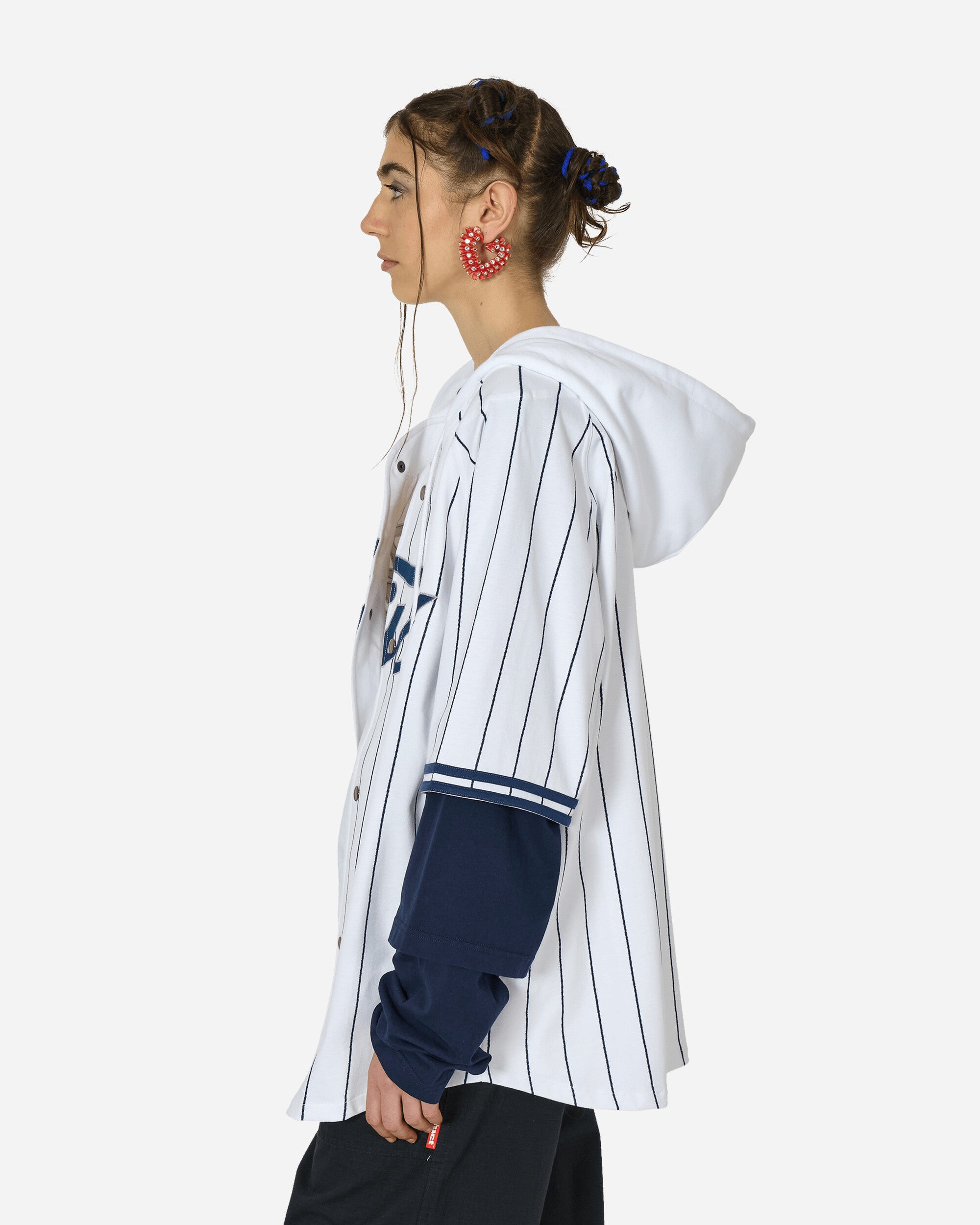 FUCT Hooded Baseball Shirt Blanc de Blanc Shirts Shortsleeve Shirt TBMW006FA05 WTH0005