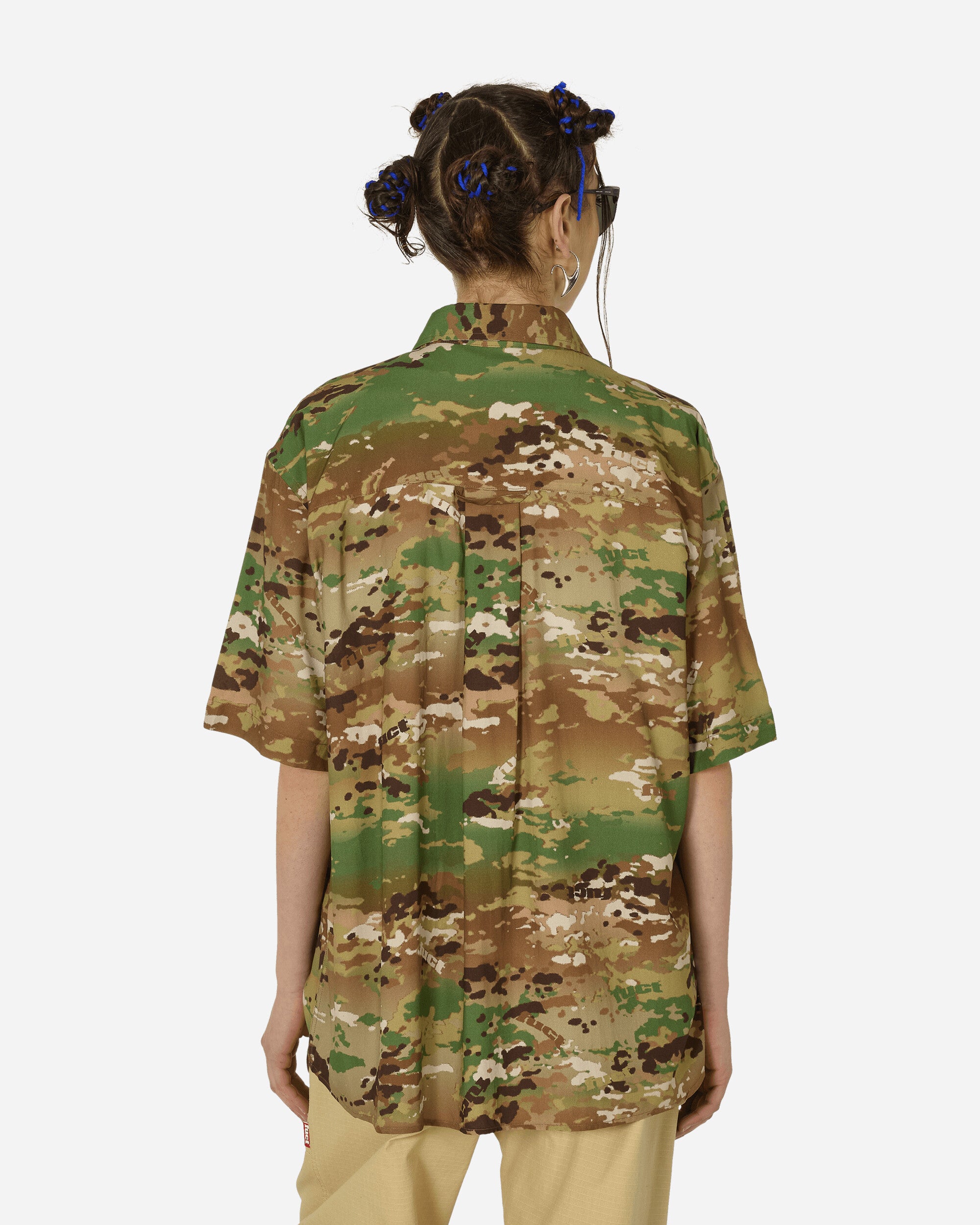 FUCT Ss Workwear Shirt Camouflage Camouflage Shirts Shortsleeve Shirt TBMW053FA23 GRN0027