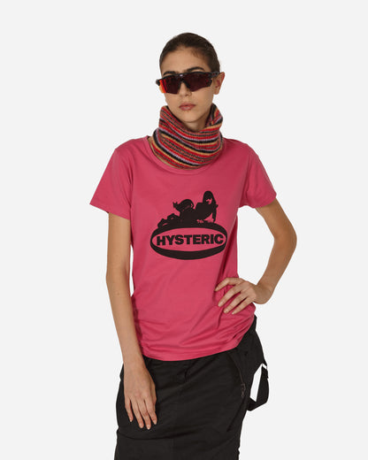 Hysteric Glamour Wmns Black Cat Girl T-Shirt Pink T-Shirts Shortsleeve 01233CT019 PINK