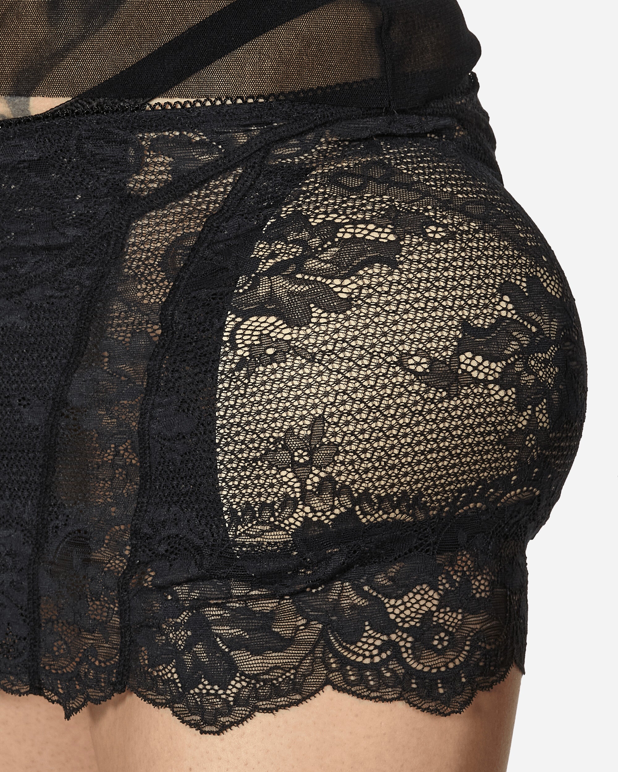 Jean Paul Gaultier Wmns Lace Skirt With Hips Padding Black Skirts Mini JU087-C047 00