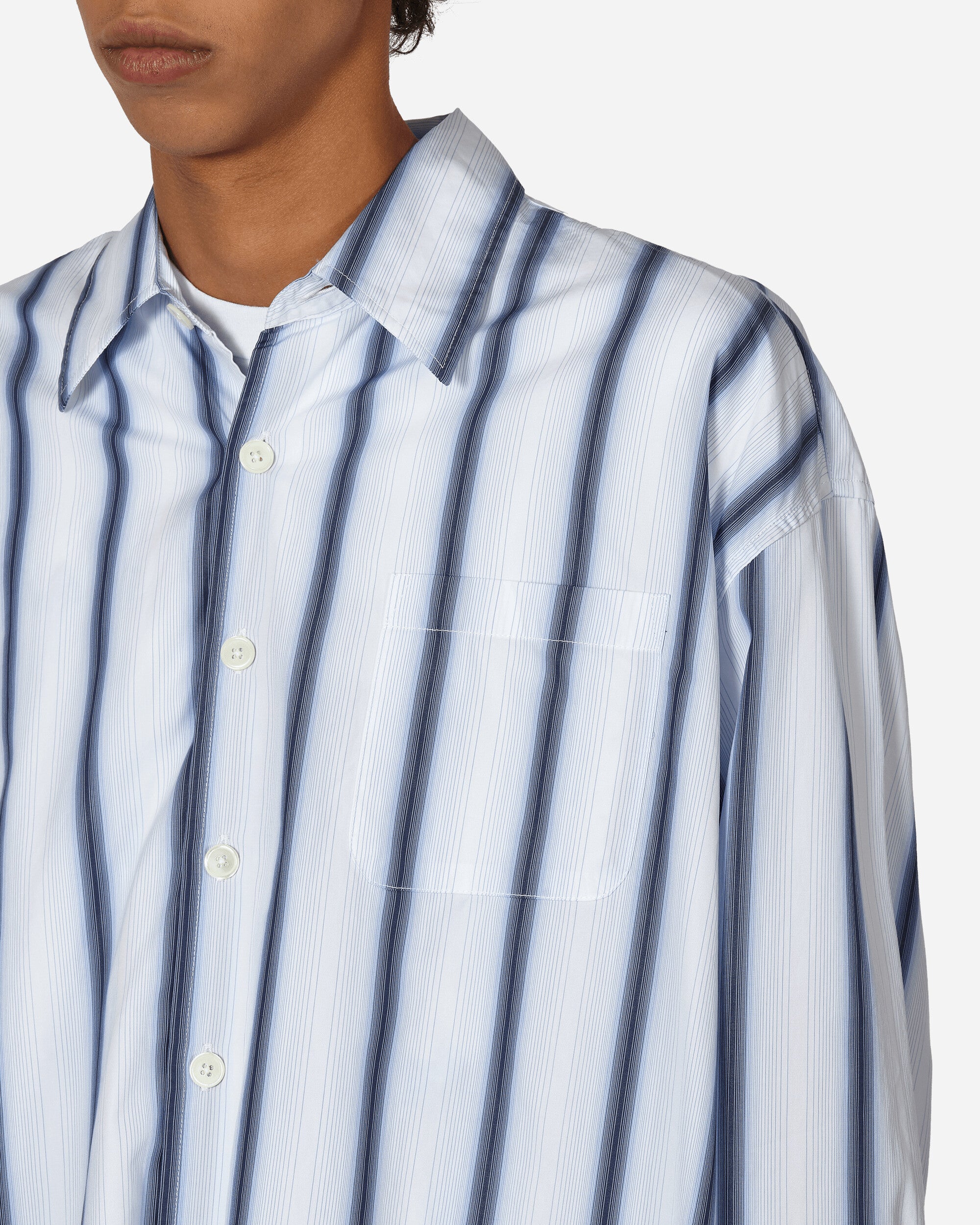 Our Legacy Borrowed Shirt Blue Crypto Stripe Shirts Longsleeve Shirt M4232BS 1