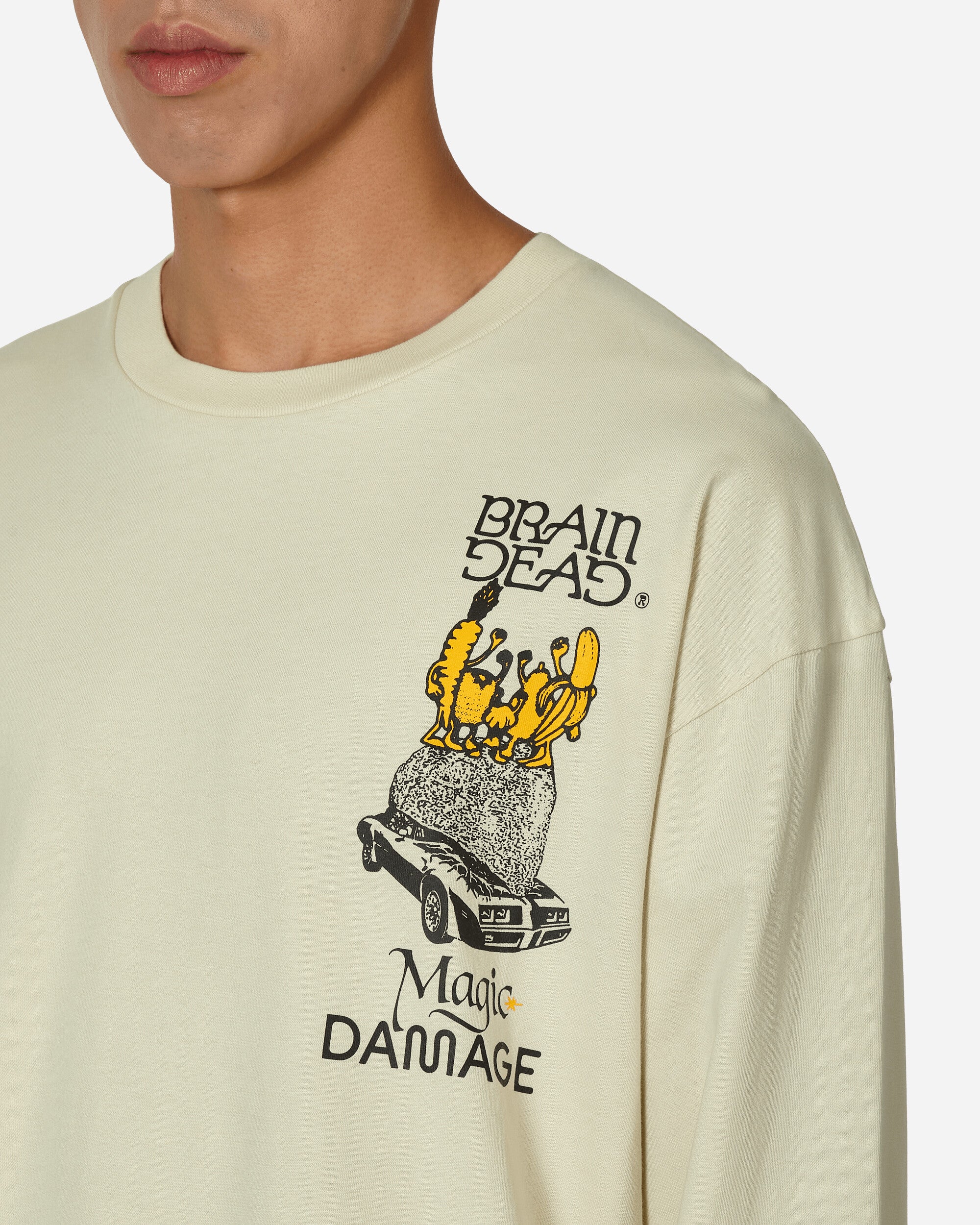 Brain Dead Magic Damage Ls T-Shirt Ivory T-Shirts Longsleeve BDF23T01003552 WH01