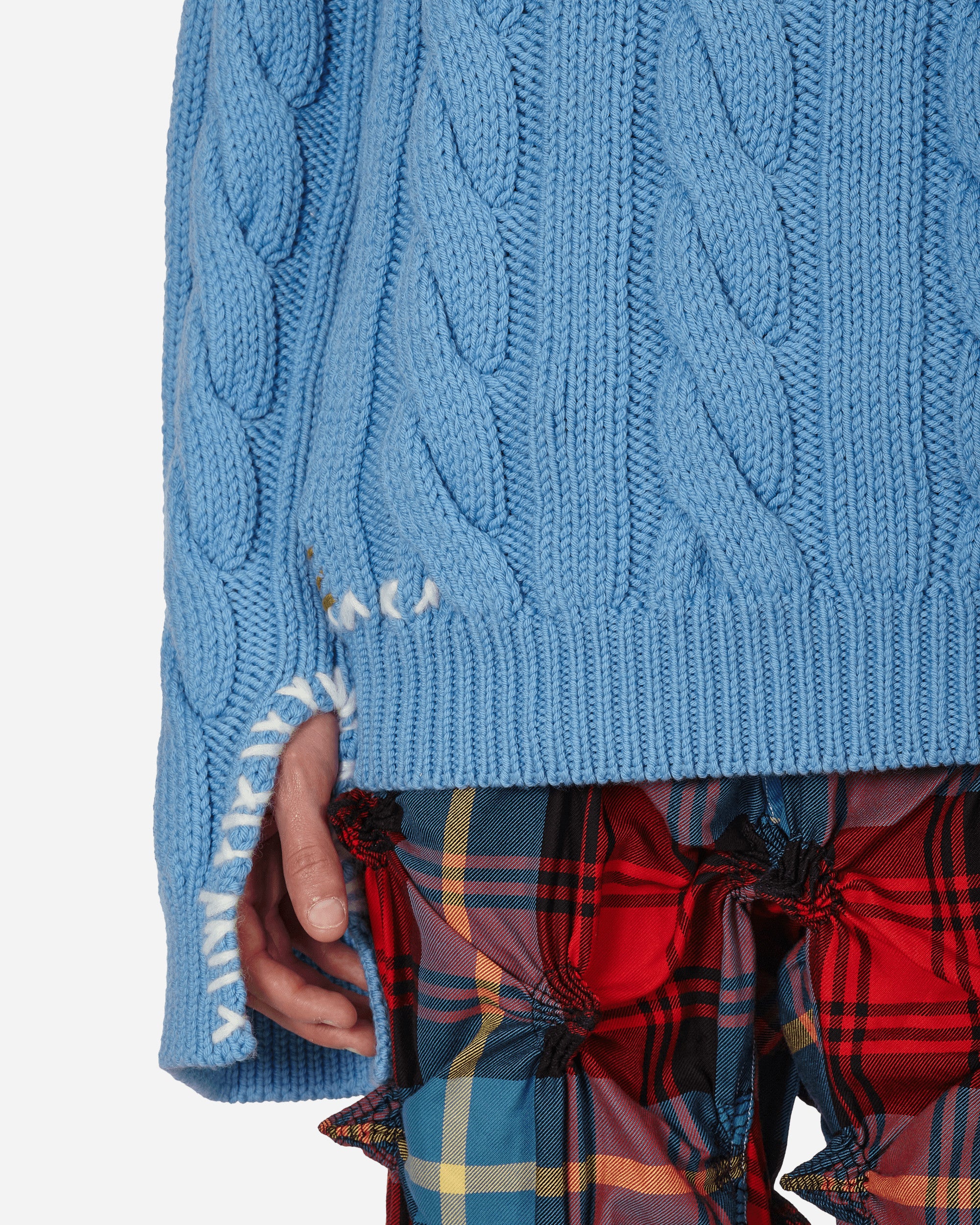 Marni Long-Sleeve V-Neck Sweater Iris Blue Knitwears Sweaters CVMG0083Q0 00B50