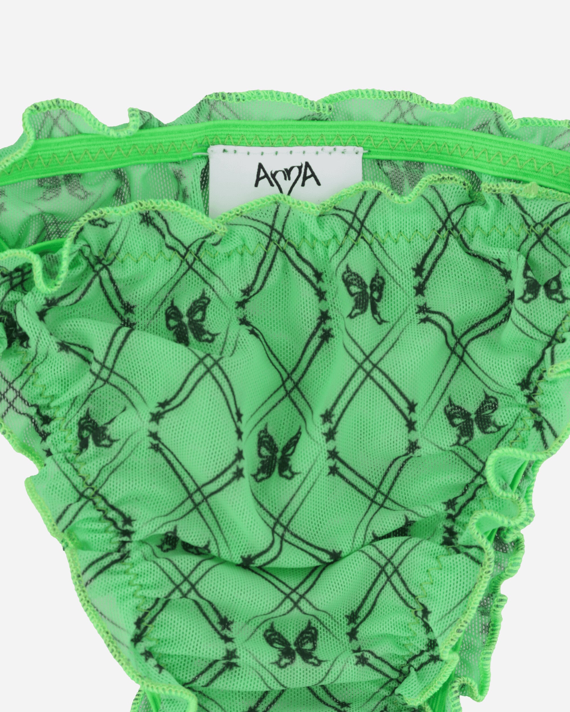 Panties x Anna Wmns Evil Butterfly Pattern Slip Acid Green/Dark Brown  Underwear Briefs PXAEVILSLIP4 4